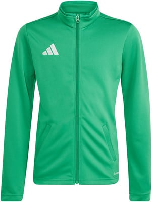 Grüne Adidas Jacke für Herren mit weißem Logo und Reißverschluss.