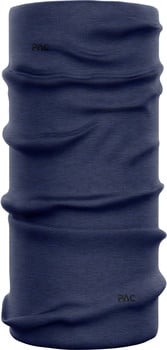 Dunkelblauer Multifunktionsschal mit PAC-Logo oben und unten.
