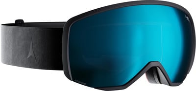 Atomic Skibrille mit blauer Spiegellinse und schwarzem Band. Atomic Skibrille mit blauer Spiegellinse und schwarzem Band.