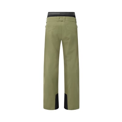 Grüne Skihose mit schwarzen Details und Logo auf der Rückseite. Grüne Skihose mit schwarzen Details und Logo auf der Rückseite.