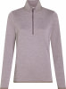 Damen-Pullover in Hellviolett mit kurzem Reißverschluss am Kragen.