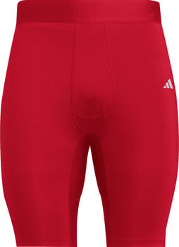 Rote Adidas-Sporthose mit seitlichem Logo.
