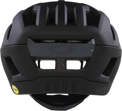 Schwarzer Oakley ARO3 Fahrradhelm mit MIPS-Logo und aerodynamischem Design.