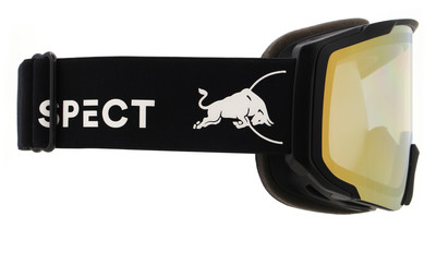 Skibrille mit schwarzem Band und Bullenlogo Skibrille mit schwarzem Band und Bullenlogo