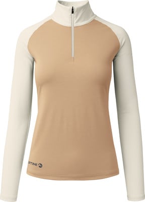 Damen-Sweatshirt in Beige mit langen Ärmeln und weißem Kragen. Damen-Sweatshirt in Beige mit langen Ärmeln und weißem Kragen.