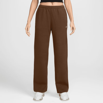 Nike Studio Fleece Mid-Rise Open-Hem Pants Nike Studio Fleece Mid-Rise Open-Hem Pants