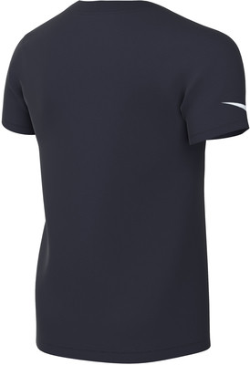 Dunkelblaues T-Shirt mit kurzen Ärmeln und weißem Logo auf dem Ärmel. Dunkelblaues T-Shirt mit kurzen Ärmeln und weißem Logo auf dem Ärmel.