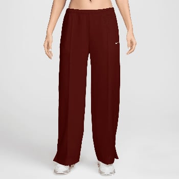 Damen-Hose, braun, weit geschnitten, mit Nike-Logo.