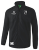 Schwarze Jacke mit Logo und „NR“ Schriftzug vorne.
