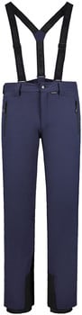 Damen-Skihose in Dunkelblau mit Latz und schwarzen Details.