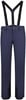 Damen-Skihose in Dunkelblau mit Latz und schwarzen Details.