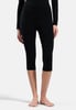 Schwarze Damen-Capri-Leggings mit feinem Muster und langem Arm.