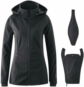 Mamalila Allrounder Softshell-Tragejacke mit Kapuze