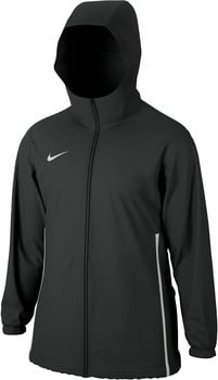 Černá pánská bunda Nike s kapucí a bílým logem.