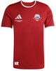Rotes T-Shirt mit Adidas-Logo und Intersport Fötscher Aufschrift.