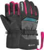 Schwarze Reusch Skihandschuhe mit pinken Akzenten und Gore-Tex-Logo.
