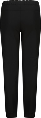 Schwarze Damen-Jogginghose mit elastischem Bund und Rippbündchen. Schwarze Damen-Jogginghose mit elastischem Bund und Rippbündchen.