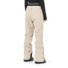 Damen-Skihose in Beige mit schwarzem Streifen an der Seite.