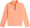 Orangefarbener O'Neill Fleecepullover mit kurzem Reißverschluss und Polartec-Logo.