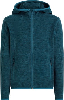 Blaue Herren-Fleecejacke mit Reißverschluss und Kapuze.