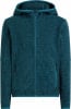 Blaue Herren-Fleecejacke mit Reißverschluss und Kapuze.