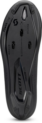 Scott Fahrradschuhsohle mit verstellbaren Cleats und Scott Logo. Scott Fahrradschuhsohle mit verstellbaren Cleats und Scott Logo.