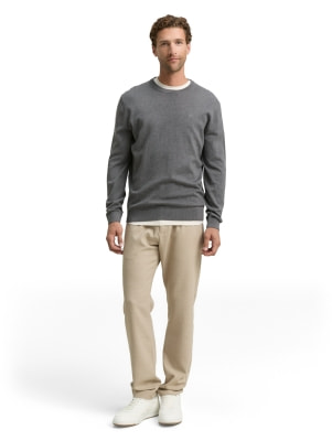 Tom Tailor Basic Crewneck férfi pulóver