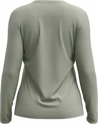 Rückansicht eines hellgrünen Langarm-T-Shirts. Rückansicht eines hellgrünen Langarm-T-Shirts.