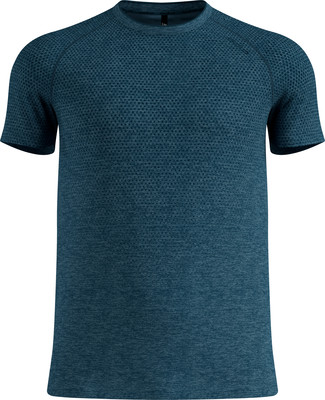 Blaues Kurzarmshirt mit feinem Muster. Blaues Kurzarmshirt mit feinem Muster.
