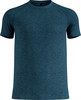 Blaues Kurzarmshirt mit feinem Muster.