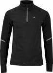 Schwarzes Laufshirt für Herren mit Reißverschluss und Reflexionsdetails.