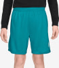 Herrenshorts in Türkis mit Logo an der Seite.