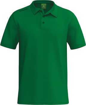 Grünes Poloshirt mit kurzen Ärmeln und Erima-Logo auf der Schulter.