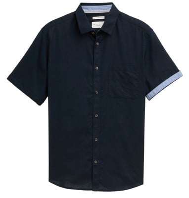 TOM TAILOR Cotton Linen rövid ujjú ing