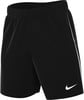 Schwarze Nike Sporthose mit weißem Logo und Streifen.