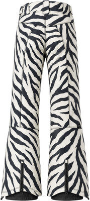 Damenhose mit Zebramuster und Reißverschlüssen am Beinabschluss. Damenhose mit Zebramuster und Reißverschlüssen am Beinabschluss.
