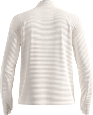 Weißes Herren-Langarmshirt mit feinem Streifenmuster.