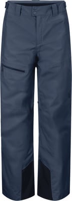 Marineblaue Outdoorhose mit Reißverschlusstasche und dunkleren Säumen. Marineblaue Outdoorhose mit Reißverschlusstasche und dunkleren Säumen.