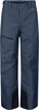 Marineblaue Outdoorhose mit Reißverschlusstasche und dunkleren Säumen.
