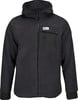 Schwarze Fleecejacke mit Kapuze und Reißverschlusstasche mit Logo.