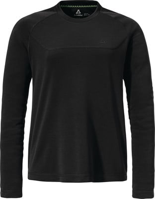 Schwarzes Langarmshirt für Herren mit Rundhalsausschnitt.