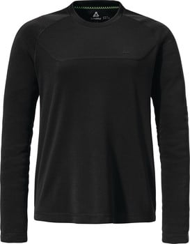 Schwarzes Langarmshirt für Herren mit Rundhalsausschnitt.