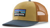 Kappe mit Patagonia-Logo, beige mit blauem Schirm und braunem Netz.