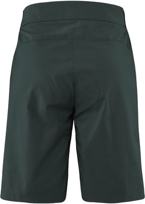 Rückansicht einer dunkelgrünen Hose mit breitem Bund. Rückansicht einer dunkelgrünen Hose mit breitem Bund.