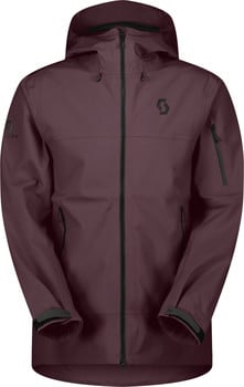 Herren-Weinrot-Jacke mit Kapuze, schwarzen Details und Scott-Logo.