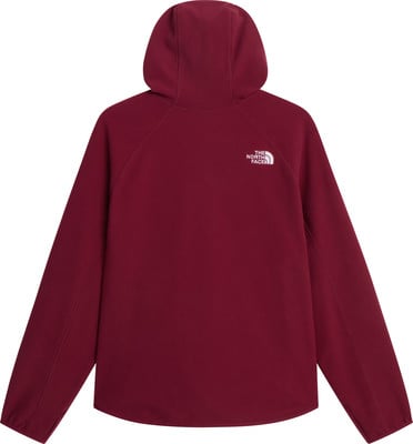 Dunkelrote Fleece-Kapuzenjacke für Damen mit The North Face Logo. Dunkelrote Fleece-Kapuzenjacke für Damen mit The North Face Logo.