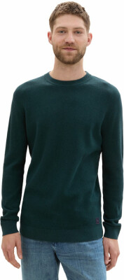 Tom Tailor Structured Crew férfi pulóver
