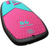 Türkiser und rosa Paddleboard mit Textur und Logo