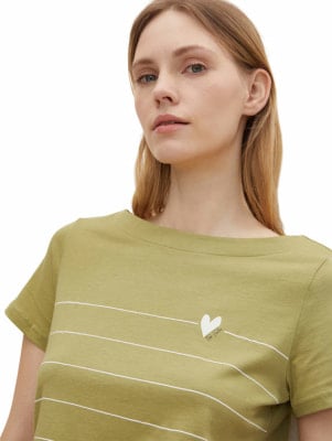 Tom Tailor Boat Neck Print női póló rövid ujjú Tom Tailor Boat Neck Print női póló rövid ujjú