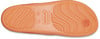 Orange Crocs-Sohle mit Logo und Größe 7 W.